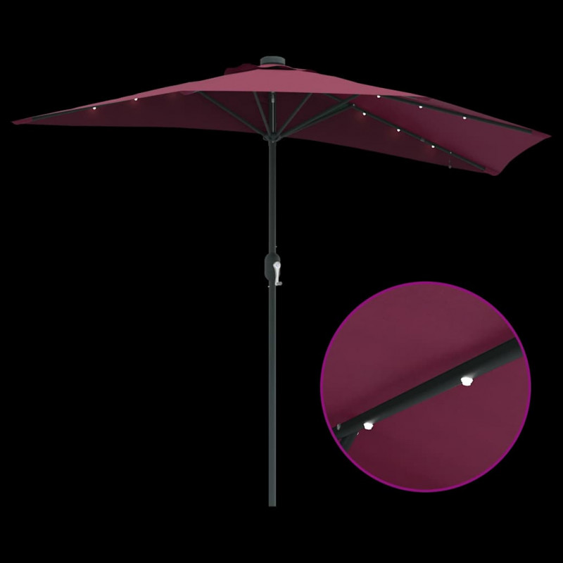 Parasolka ogrodowa Bordeaux Czerwony 294 x 150 x 223 cm