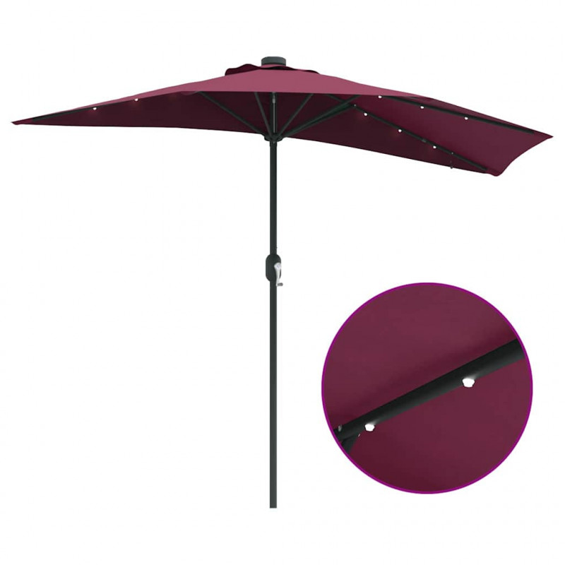 Parasolka ogrodowa Bordeaux Czerwony 294 x 150 x 223 cm