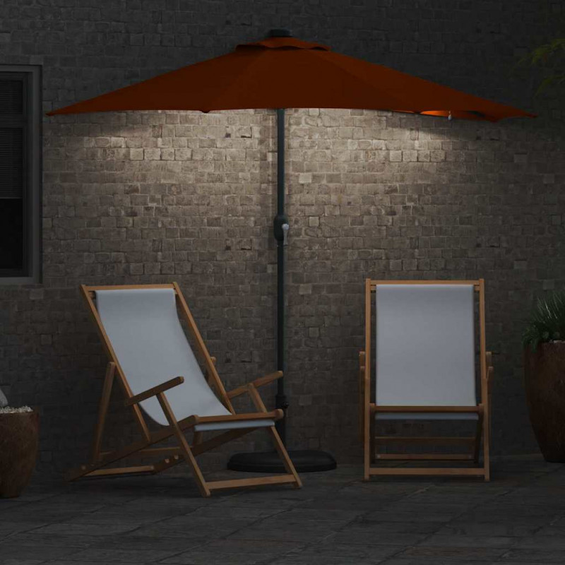 Parasolka ogrodowa terakota 294 x 150 x 223 cm Poliester i Stal