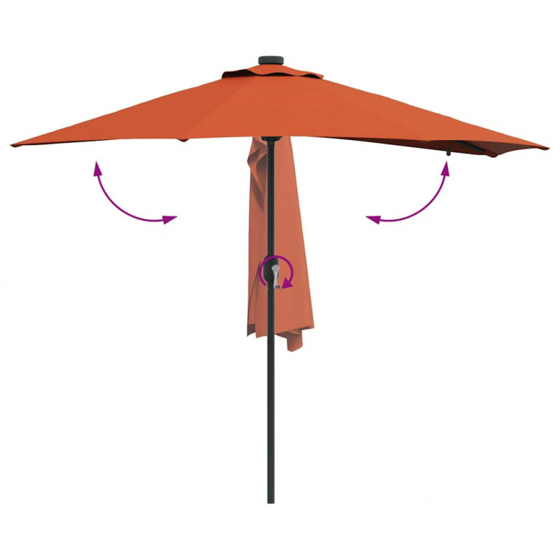 Parasolka ogrodowa terakota 294 x 150 x 223 cm Poliester i Stal