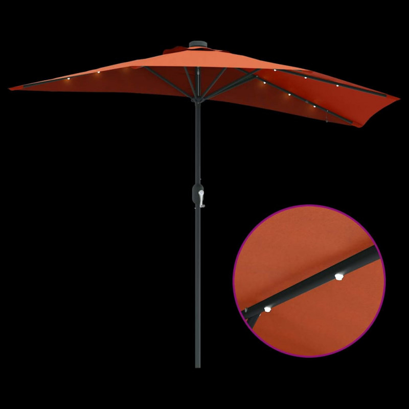Parasolka ogrodowa terakota 294 x 150 x 223 cm Poliester i Stal