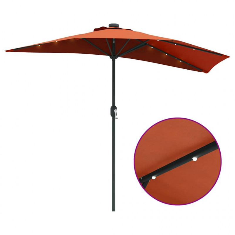 Parasolka ogrodowa terakota 294 x 150 x 223 cm Poliester i Stal