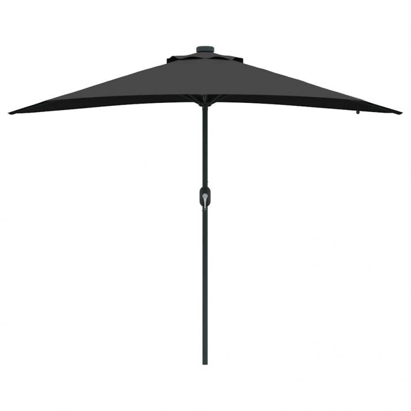 Parasolka ogrodowa Czarny 294 x 150 x 223 cm Poliester i Stal
