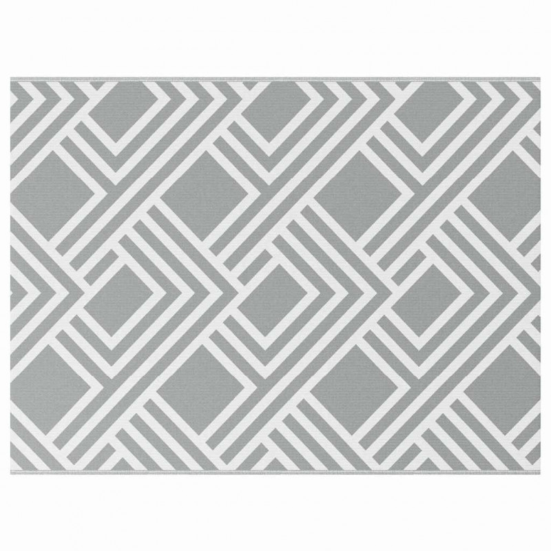 Dywan zewnętrzny Geometryczny ARAKIL Szary i biały 400 × 300 cm