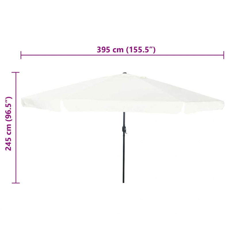 Parasolka ogrodowa piaskowy 394 x 394 x 248 cm Poliester i Stal