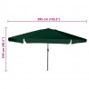 Parasolka ogrodowa Zielony 394 x 394 x 248 cm Poliester i Stal