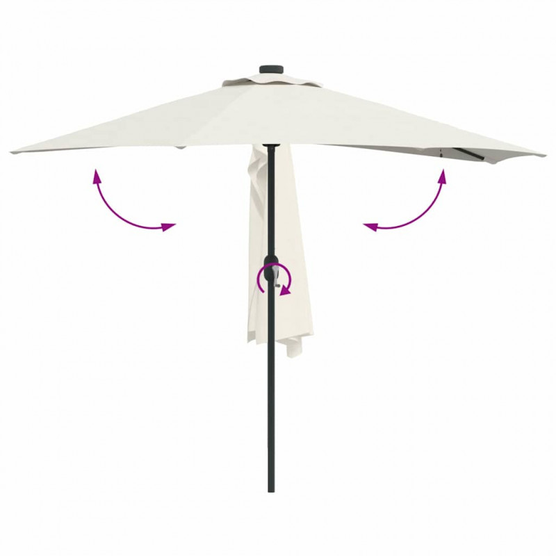 Parasolka ogrodowa piaskowy 294 x 150 x 224 cm Poliester i Stal