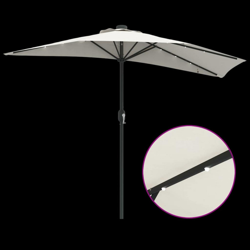 Parasolka ogrodowa piaskowy 294 x 150 x 224 cm Poliester i Stal