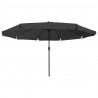 Parasolka ogrodowa Antracyt 394 x 394 x 248 cm Poliester i Stal