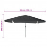 Parasolka ogrodowa Antracyt 394 x 394 x 248 cm Poliester i Stal