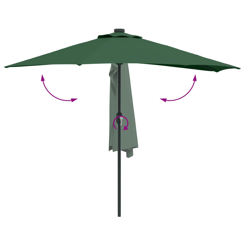 Parasolka ogrodowa Zielony 294 x 150 x 224 cm Poliester i Stal