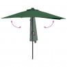 Parasolka ogrodowa Zielony 294 x 150 x 224 cm Poliester i Stal