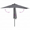 Parasolka ogrodowa Antracyt 294 x 150 x 224 cm Poliester i Stal