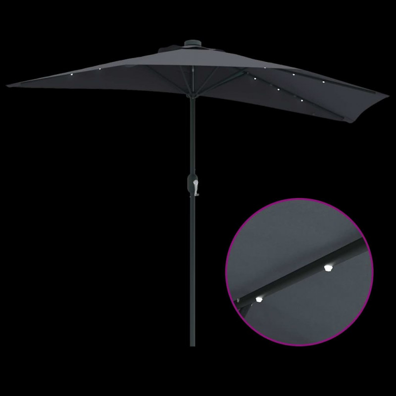 Parasolka ogrodowa Antracyt 294 x 150 x 224 cm Poliester i Stal