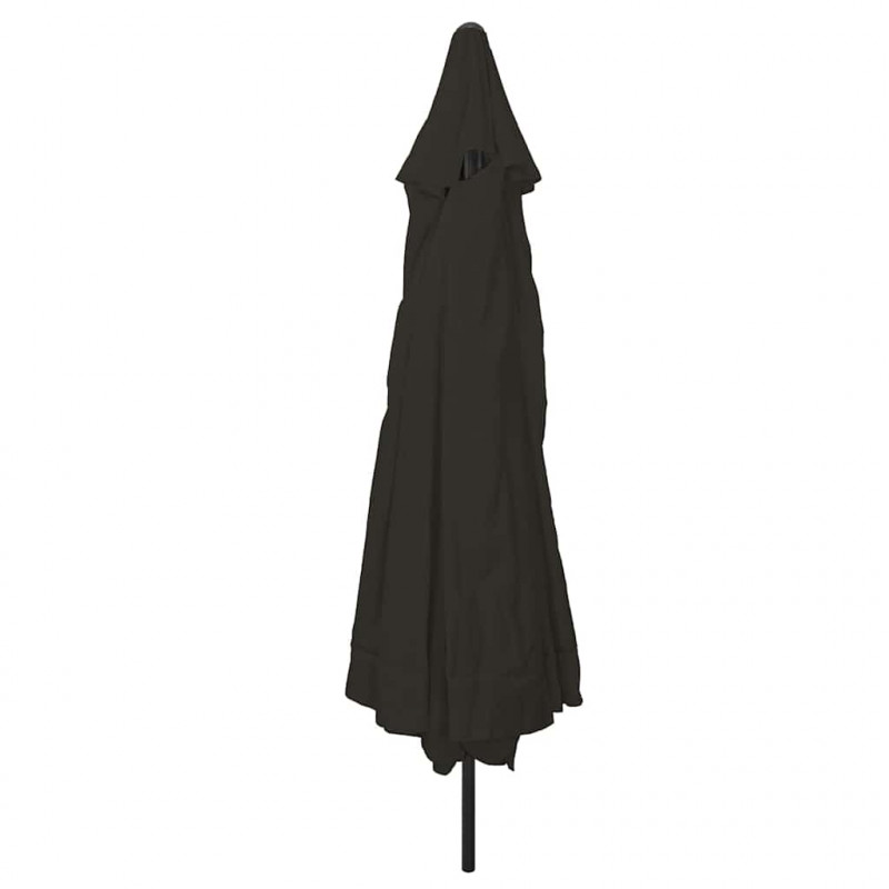 Parasolka ogrodowa Czarny 394 x 394 x 248 cm Poliester i Stal