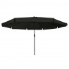 Parasolka ogrodowa Czarny 394 x 394 x 248 cm Poliester i Stal