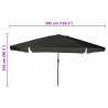 Parasolka ogrodowa Czarny 394 x 394 x 248 cm Poliester i Stal
