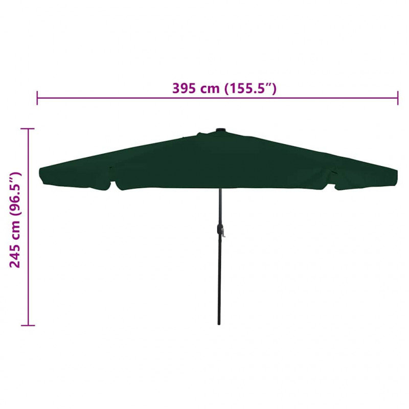 Parasolka ogrodowa Zielony 395 x 395 x 245 cm Poliester