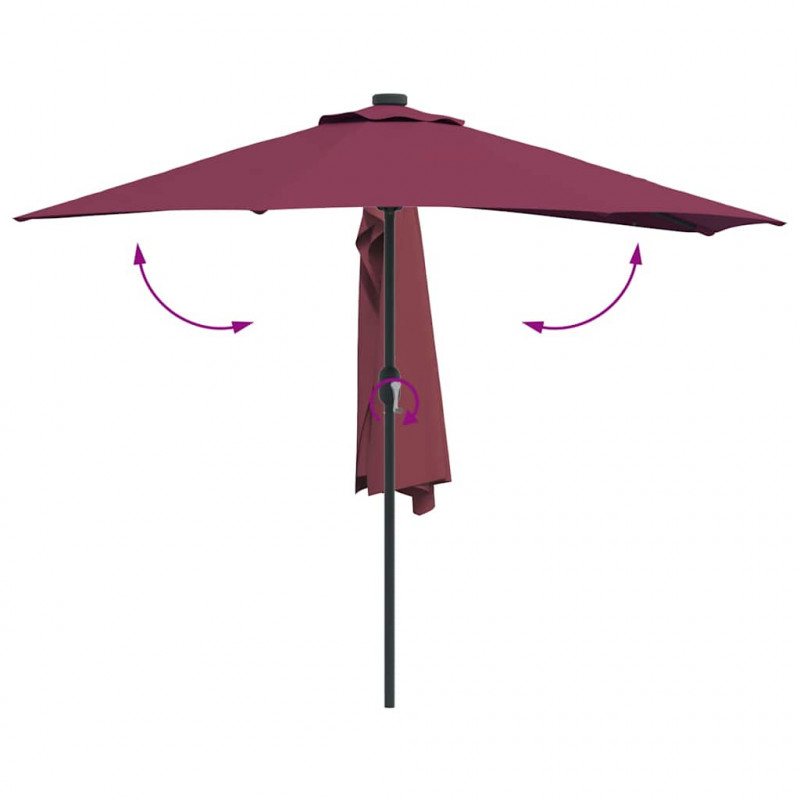 Parasolka ogrodowa Bordeaux Czerwony 294 x 150 x 224 cm