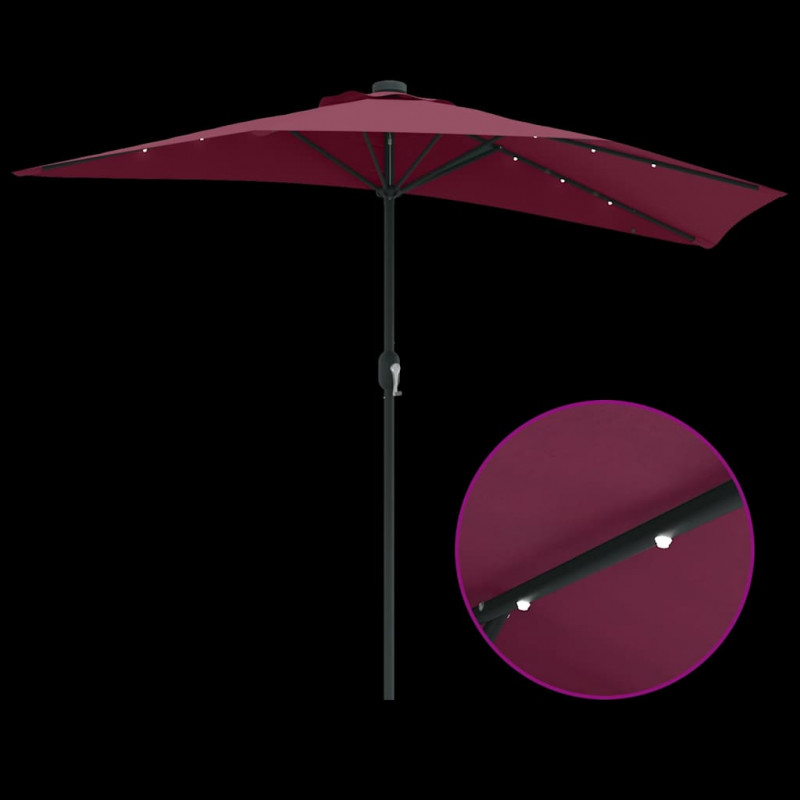 Parasolka ogrodowa Bordeaux Czerwony 294 x 150 x 224 cm