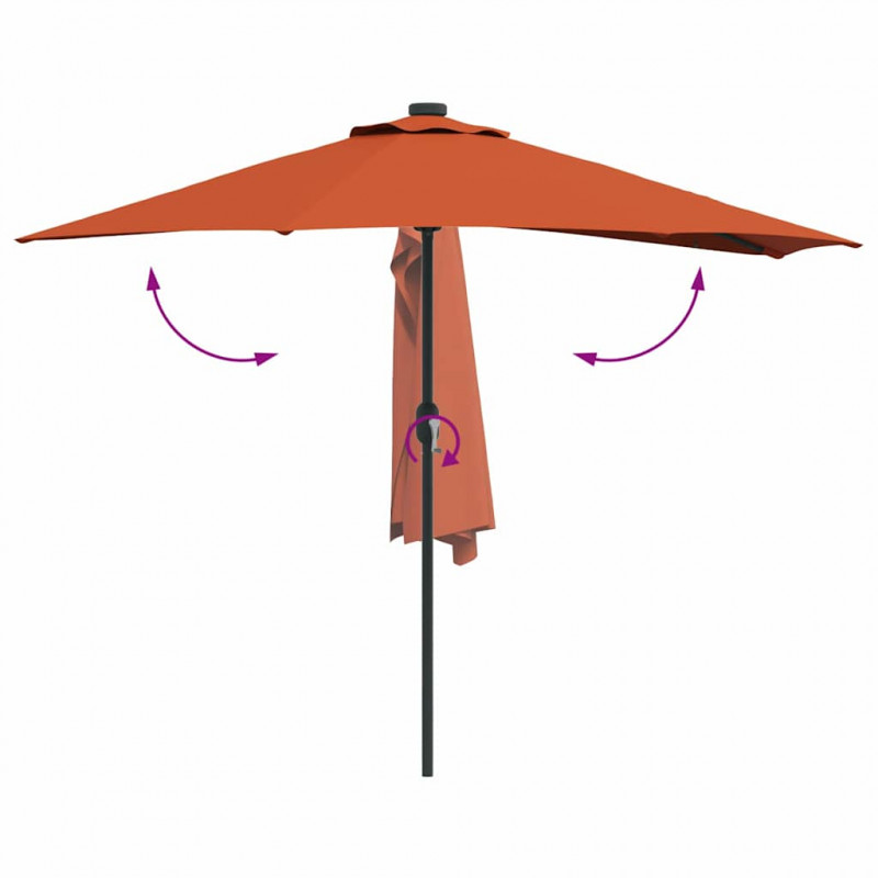 Parasolka ogrodowa terakota 294 x 150 x 224 cm Poliester i Stal