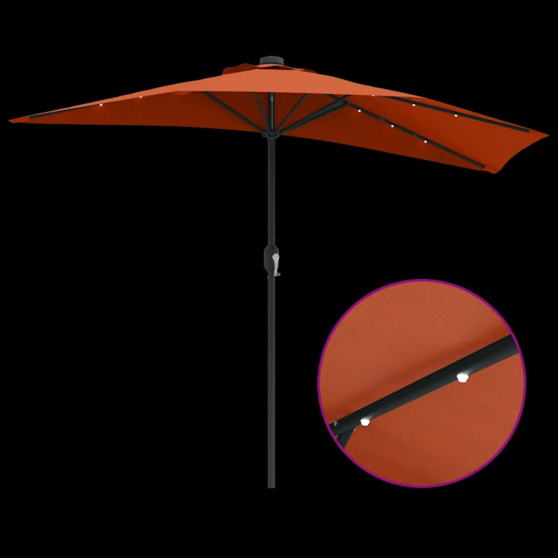 Parasolka ogrodowa terakota 294 x 150 x 224 cm Poliester i Stal