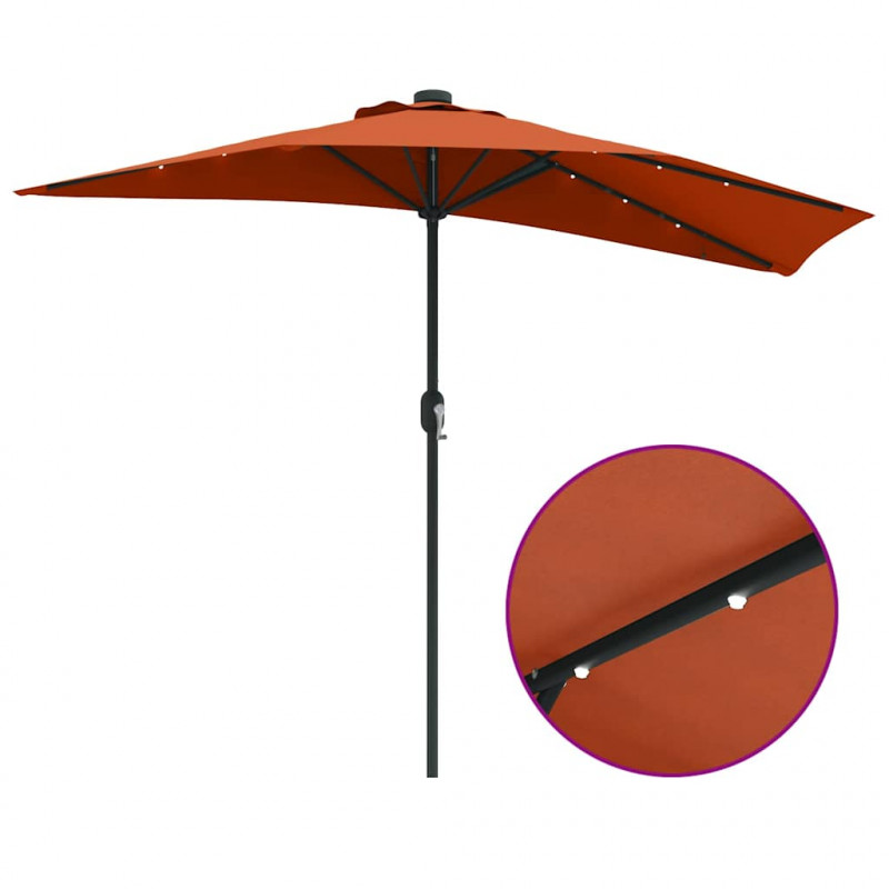 Parasolka ogrodowa terakota 294 x 150 x 224 cm Poliester i Stal