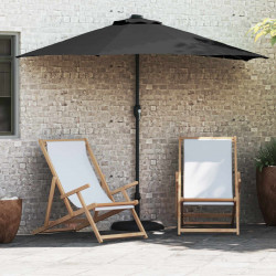 Parasolka ogrodowa Czarny 294 x 150 x 224 cm Poliester i Stal