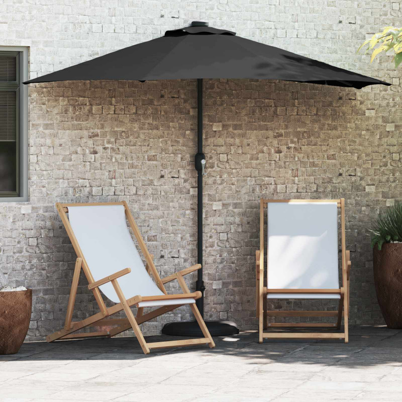 Parasolka ogrodowa Czarny 294 x 150 x 224 cm Poliester i Stal