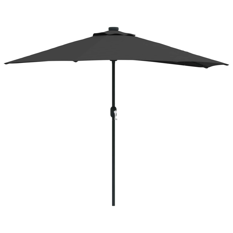 Parasolka ogrodowa Czarny 294 x 150 x 224 cm Poliester i Stal