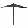 Parasolka ogrodowa Czarny 294 x 150 x 224 cm Poliester i Stal