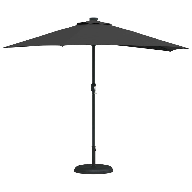 Parasolka ogrodowa Czarny 294 x 150 x 224 cm Poliester i Stal