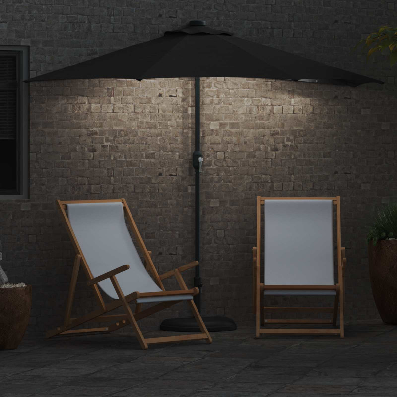 Parasolka ogrodowa Czarny 294 x 150 x 224 cm Poliester i Stal