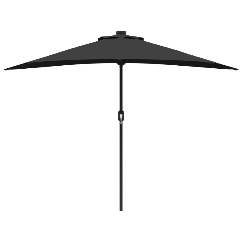 Parasolka ogrodowa Czarny 294 x 150 x 224 cm Poliester i Stal