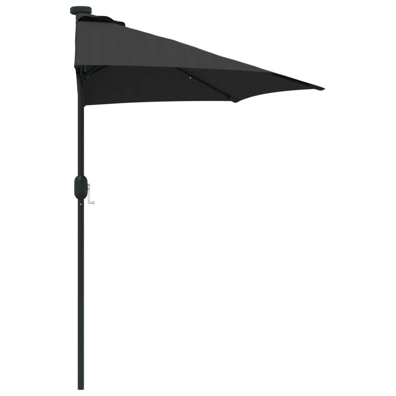 Parasolka ogrodowa Czarny 294 x 150 x 224 cm Poliester i Stal