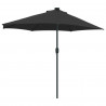 Parasolka ogrodowa Czarny 294 x 150 x 224 cm Poliester i Stal