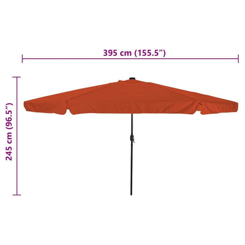 Parasolka ogrodowa terakota 395 x 395 x 245 cm Poliester