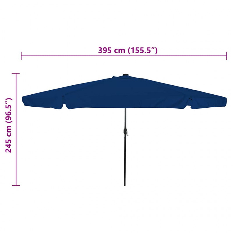 Parasolka ogrodowa Niebieski azur 395 x 395 x 245 cm Poliester