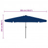 Parasolka ogrodowa Niebieski azur 395 x 395 x 245 cm Poliester