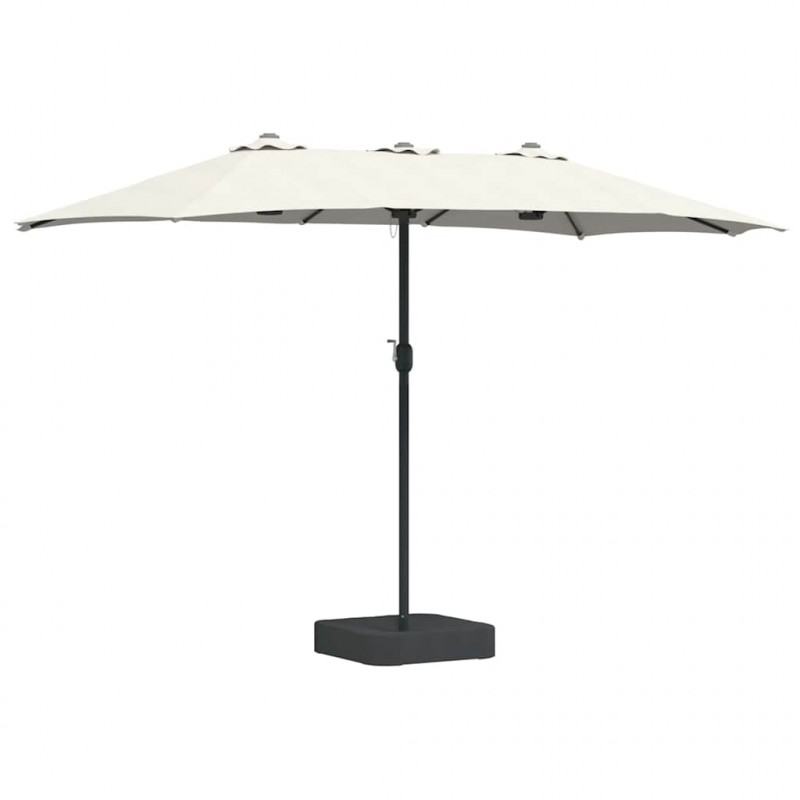 Parasolka ogrodowa piaskowy 385 x 209 x 244 cm Poliester i Stal