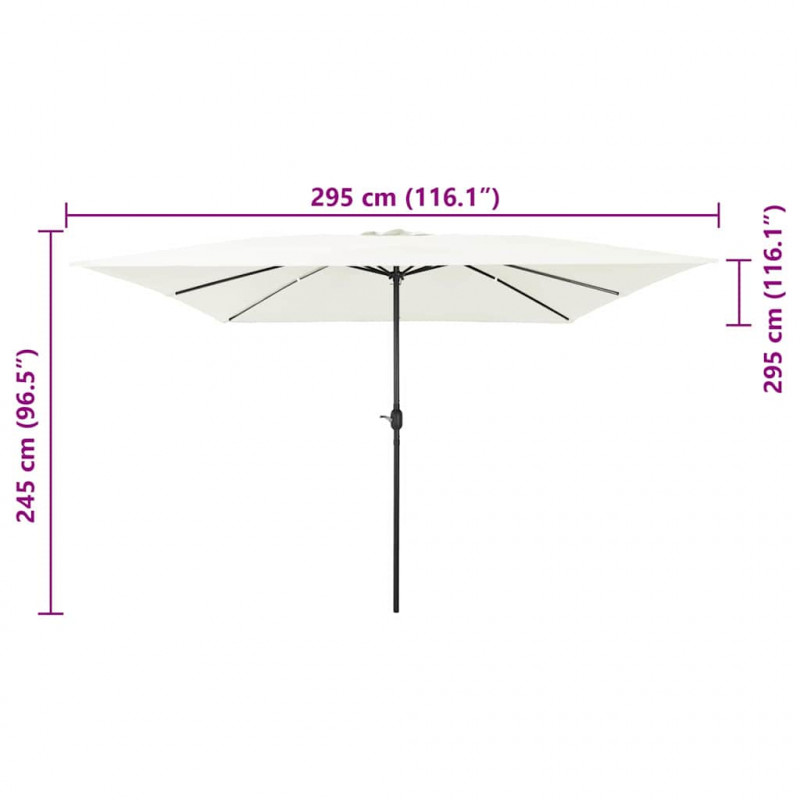 Parasolka ogrodowa piaskowy 295 x 295 x 245 cm Poliester i Stal
