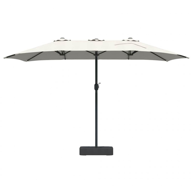 Parasolka ogrodowa piaskowy 385 x 209 x 244 cm Poliester i Stal