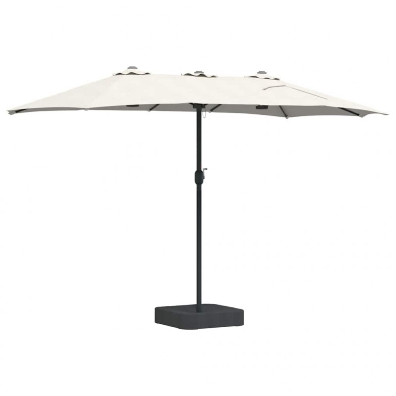 Parasolka ogrodowa piaskowy 385 x 209 x 244 cm Poliester i Stal