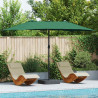 Parasolka ogrodowa Zielony 385 x 209 x 244 cm Poliester i Stal