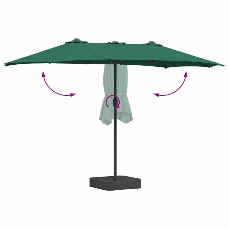Parasolka ogrodowa Zielony 385 x 209 x 244 cm Poliester i Stal