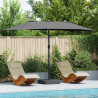 Parasolka ogrodowa Antracyt 385 x 209 x 244 cm Poliester i Stal