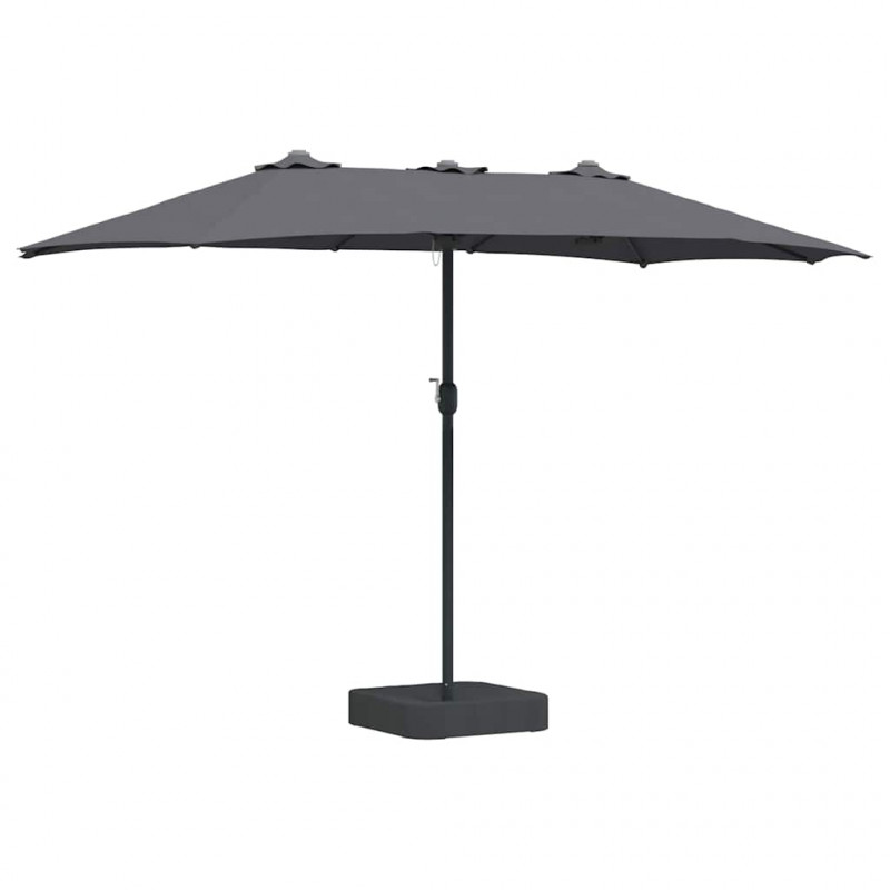 Parasolka ogrodowa Antracyt 385 x 209 x 244 cm Poliester i Stal