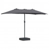Parasolka ogrodowa Antracyt 385 x 209 x 244 cm Poliester i Stal