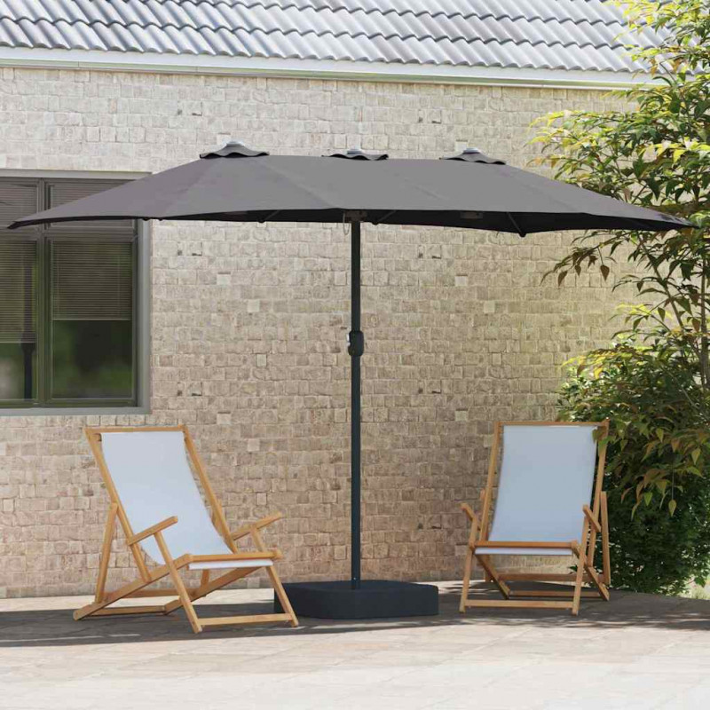 Parasolka ogrodowa Antracyt 385 x 209 x 244 cm Poliester i Stal