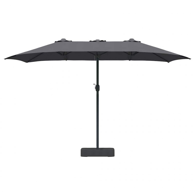 Parasolka ogrodowa Antracyt 385 x 209 x 244 cm Poliester i Stal